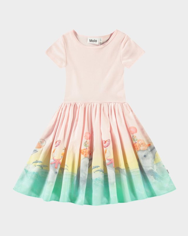 Girl's Cissa Graphic Combo Dress, Size 7-10